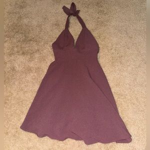 super cute plum halter top dress with tie around the back
